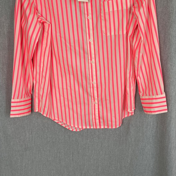 NWT a new day Women Neon Stripe Cotton Blend Button Down Shirt Sz M Work - Picture 4 of 11